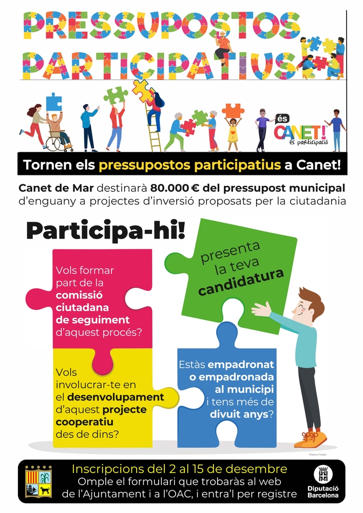 Cartell presentació candidatures comissió ciutadana de seguiment