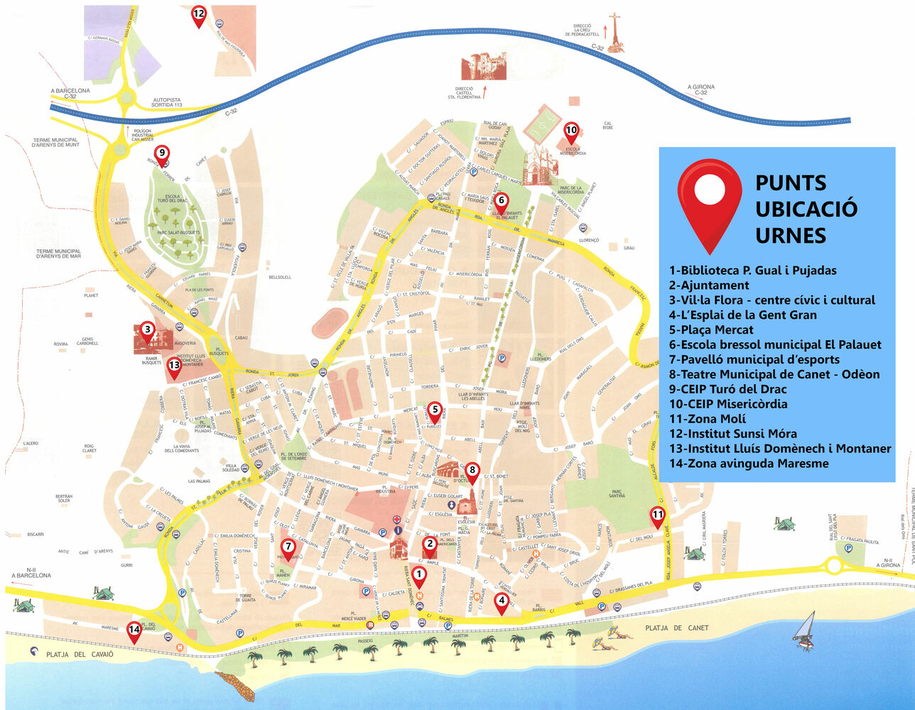 Mapa de situació de les urnes de presentació de propostes