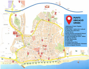 Mapa de situació de les urnes de presentació de propostes